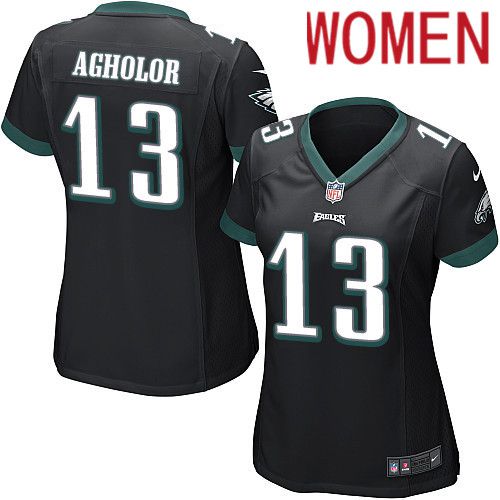 Women Philadelphia Eagles 13 Nelson Agholor Nike Black Game NFL Jersey